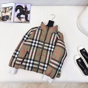 Burberry Plaid Puffer Jacket with Zipper